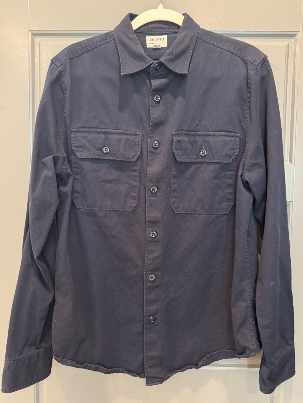 Todd Snyder Navy Garment Dyed Utility Work Shirt Jacket Medium